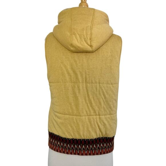 POWER TO THE PEOPLE Crochet Sherpa Lined Hooded Vest Boho Streetwear Retro Sz M - Picture 7 of 10